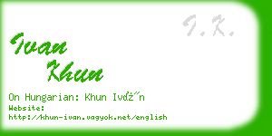 ivan khun business card